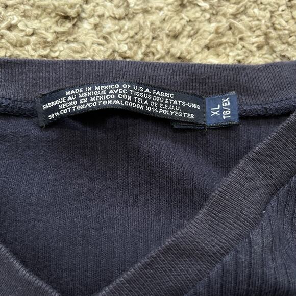 Vintage Ralph Lauren “RL” initials Mens XL Blue Lambswool V-Neck Short sleeve - Picture 5 of 6